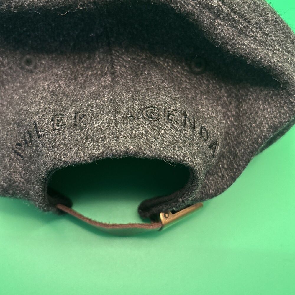 Poler x Agenda Campfire Wool Blend Strapback Hat Cap Black Leather One Size - Picture 6 of 9